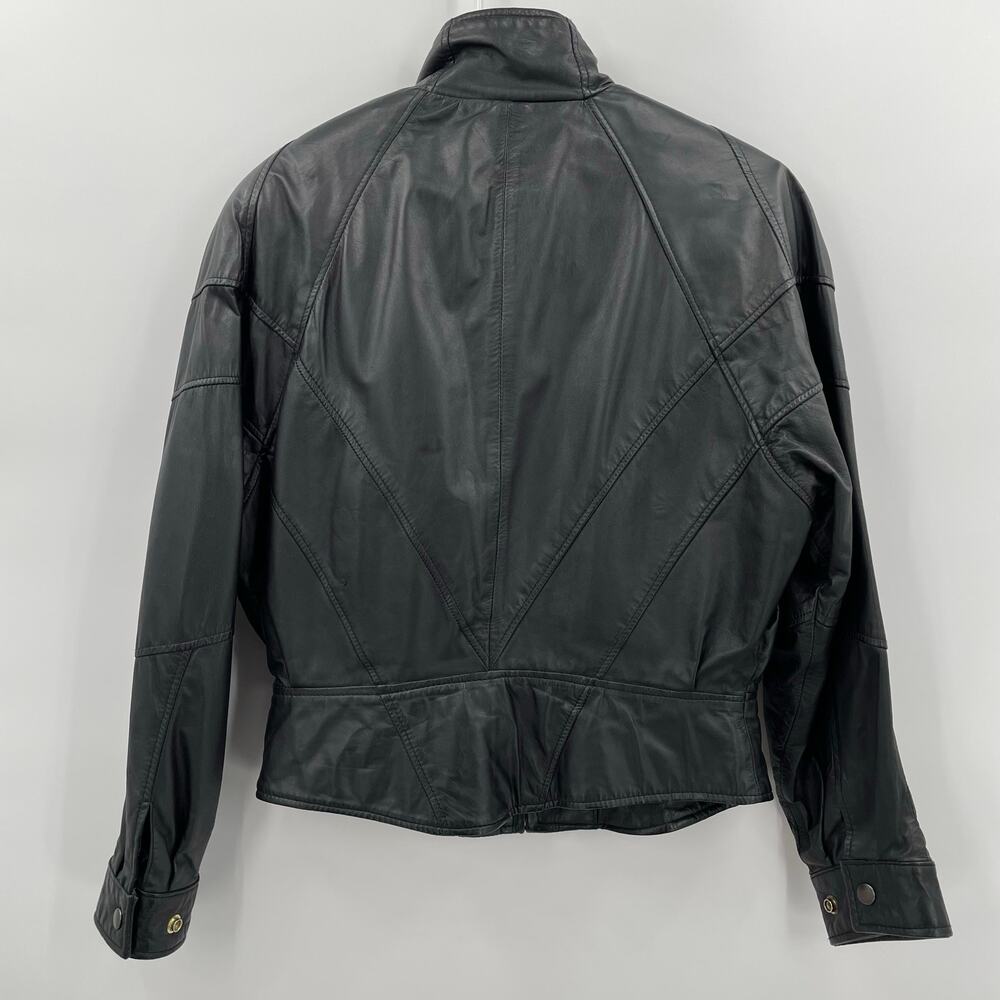 Wilson Thinsulate Women's Vtg. Leather Moto Jacket, Black, Sz. M  80s 90s *FLAW* - Picture 4 of 14